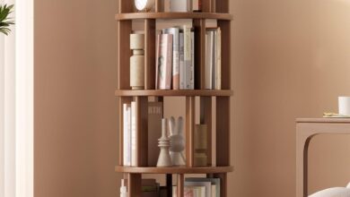 Maximizing Small Spaces With A 360 Rotating Solid Wood Bookshelf