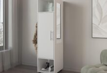 Maximizing Space And Style A Versatile White Armoire With Mirror And Wheels