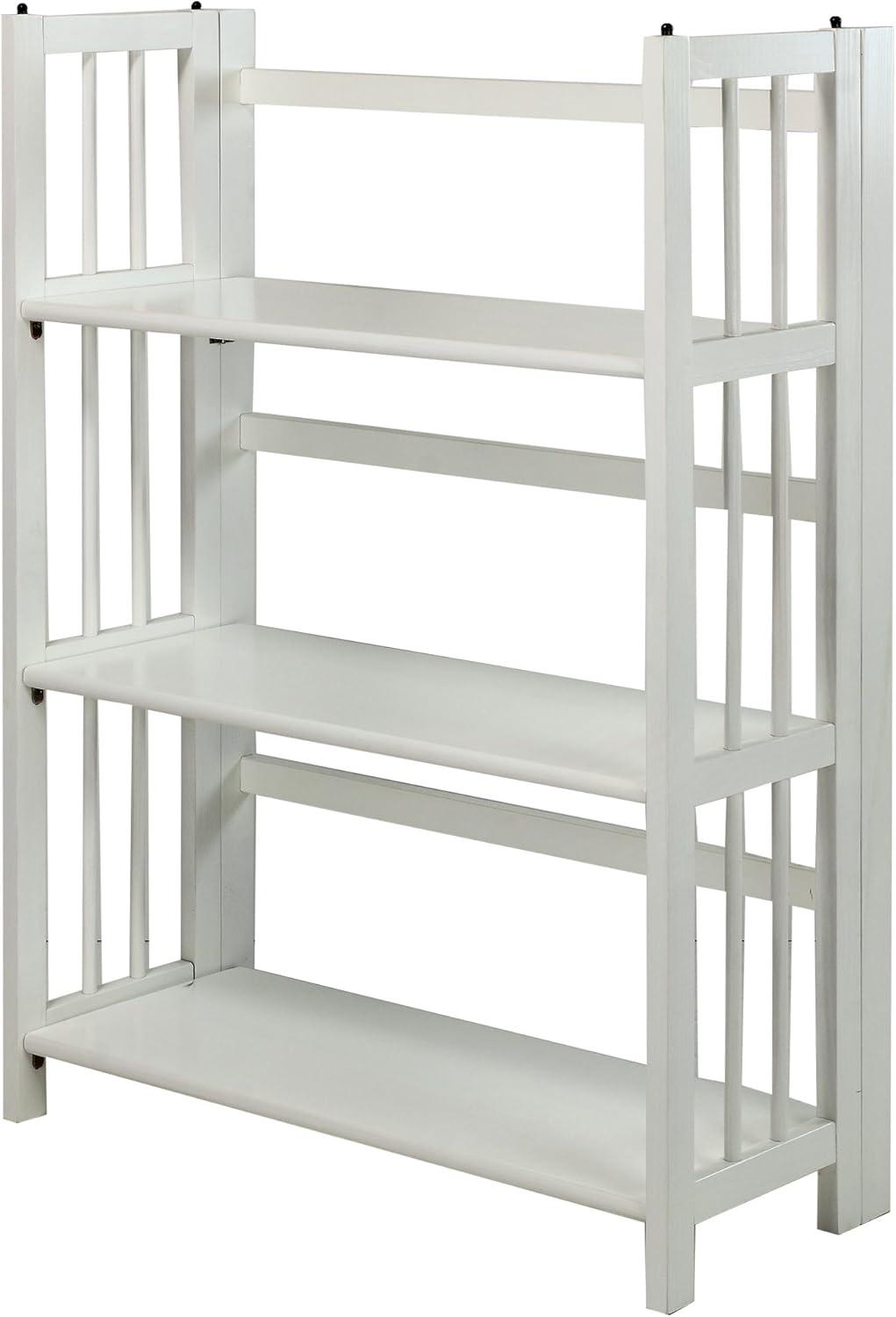 Maximizing Space And Style With A Foldable 3 Shelf White Bookcase