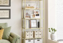 Maximizing Space And Style With A Sleek 6 Tier Glass Bookshelf