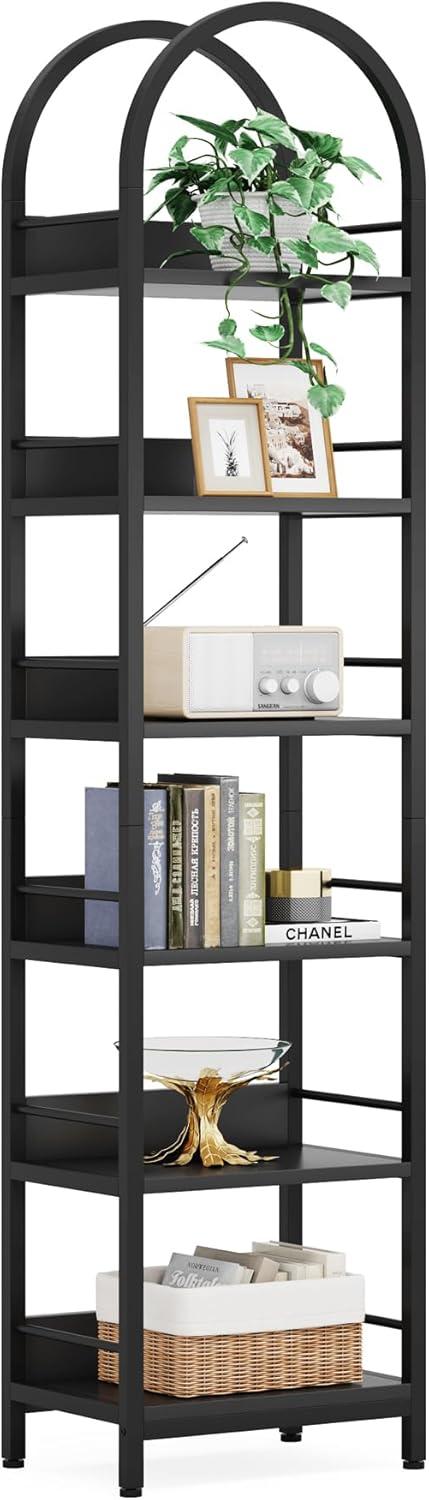 Maximizing Space And Style With A Tall Arched 6 Tier Bookshelf