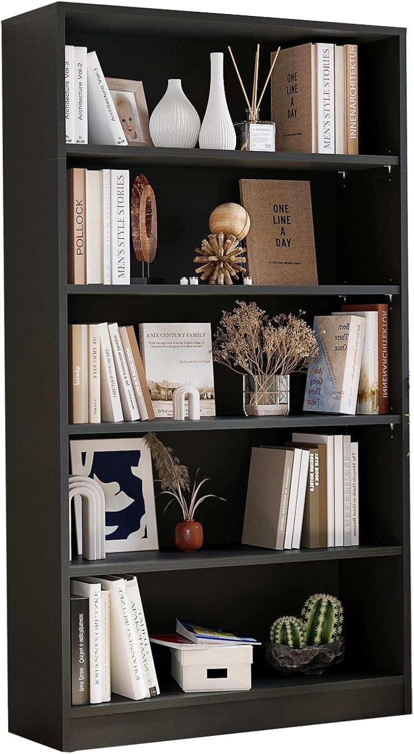 Maximizing Space And Style With A Versatile 5 Shelf Black Bookcase