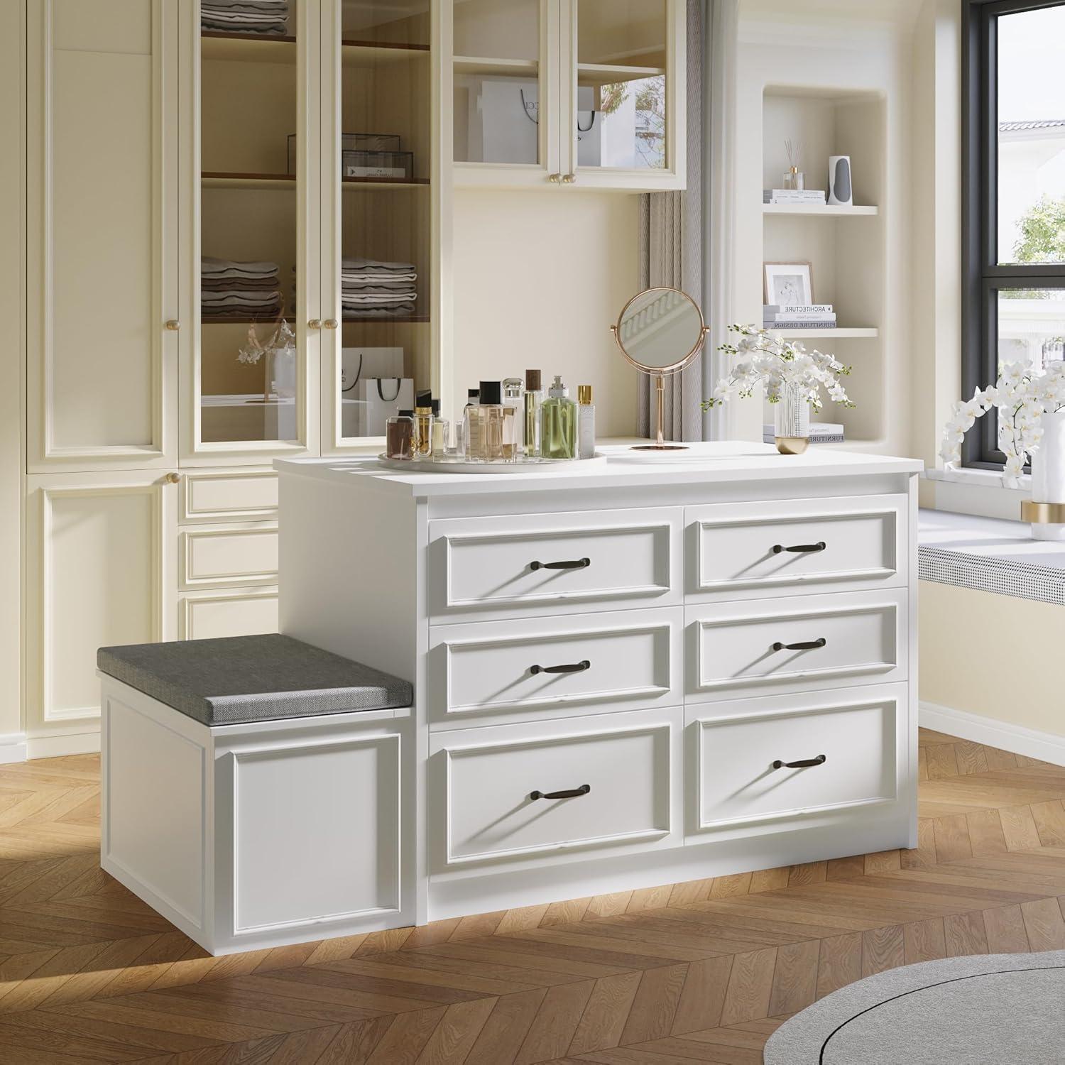 Maximizing Space and Style with the ECACAD Closet Island & Bench