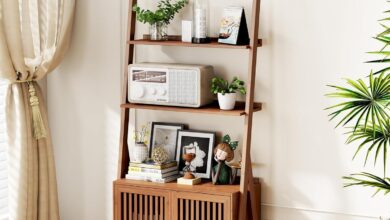 Maximizing Space With A Stylish 4 Tier Bamboo Bookshelf Ladder
