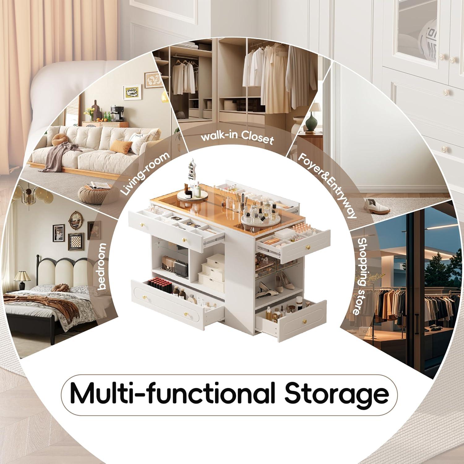 Maximizing Space with a Stylish Walk-In Closet Island & Storage Hub