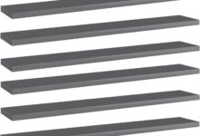 Maximizing Space With Sleek High Gloss Gray Engineered Wood Shelves