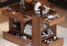 Maximizing Style And Storage With The Merax Walnut Closet Island