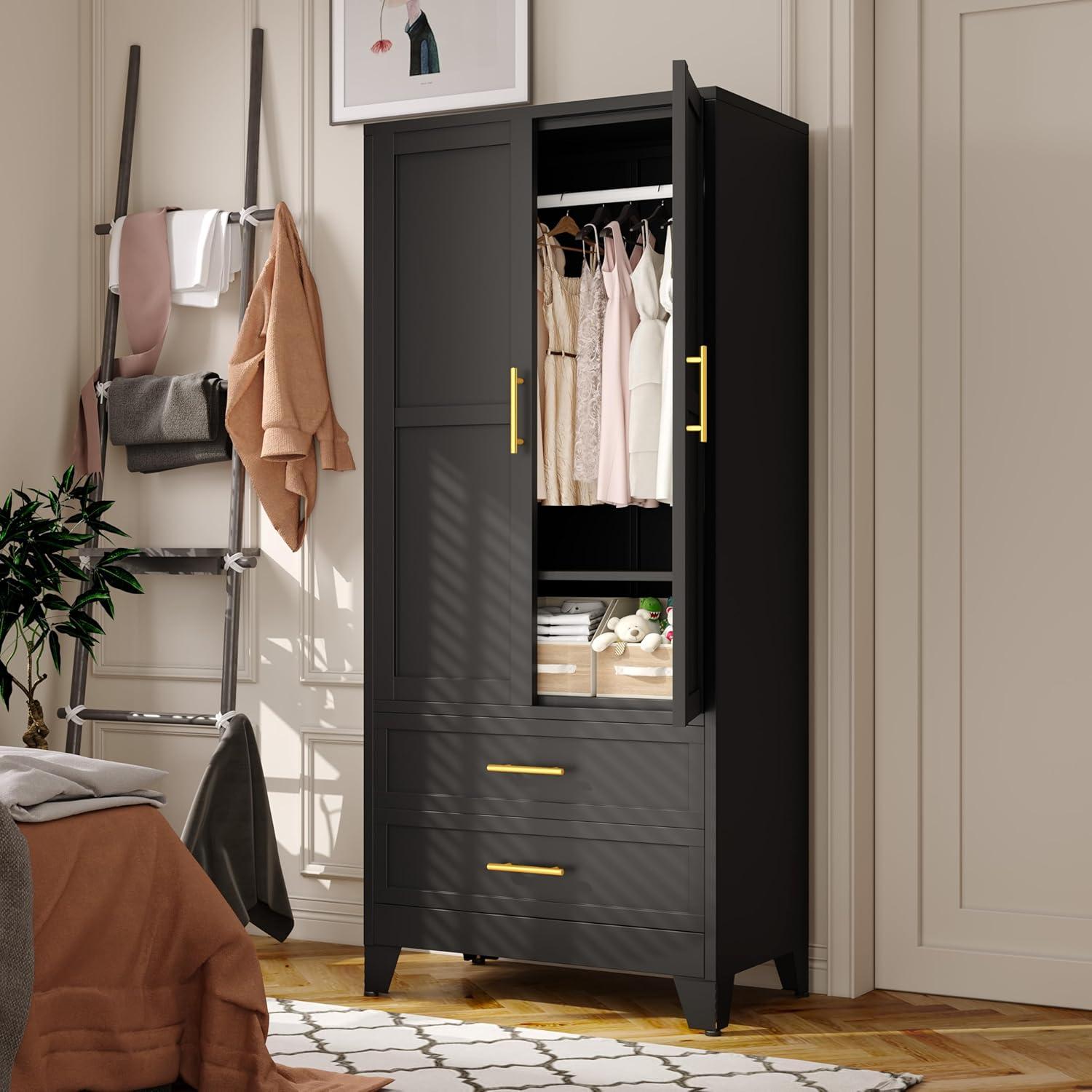 Metal Armoire 71'' Wardrobe Cabinet for your hallway