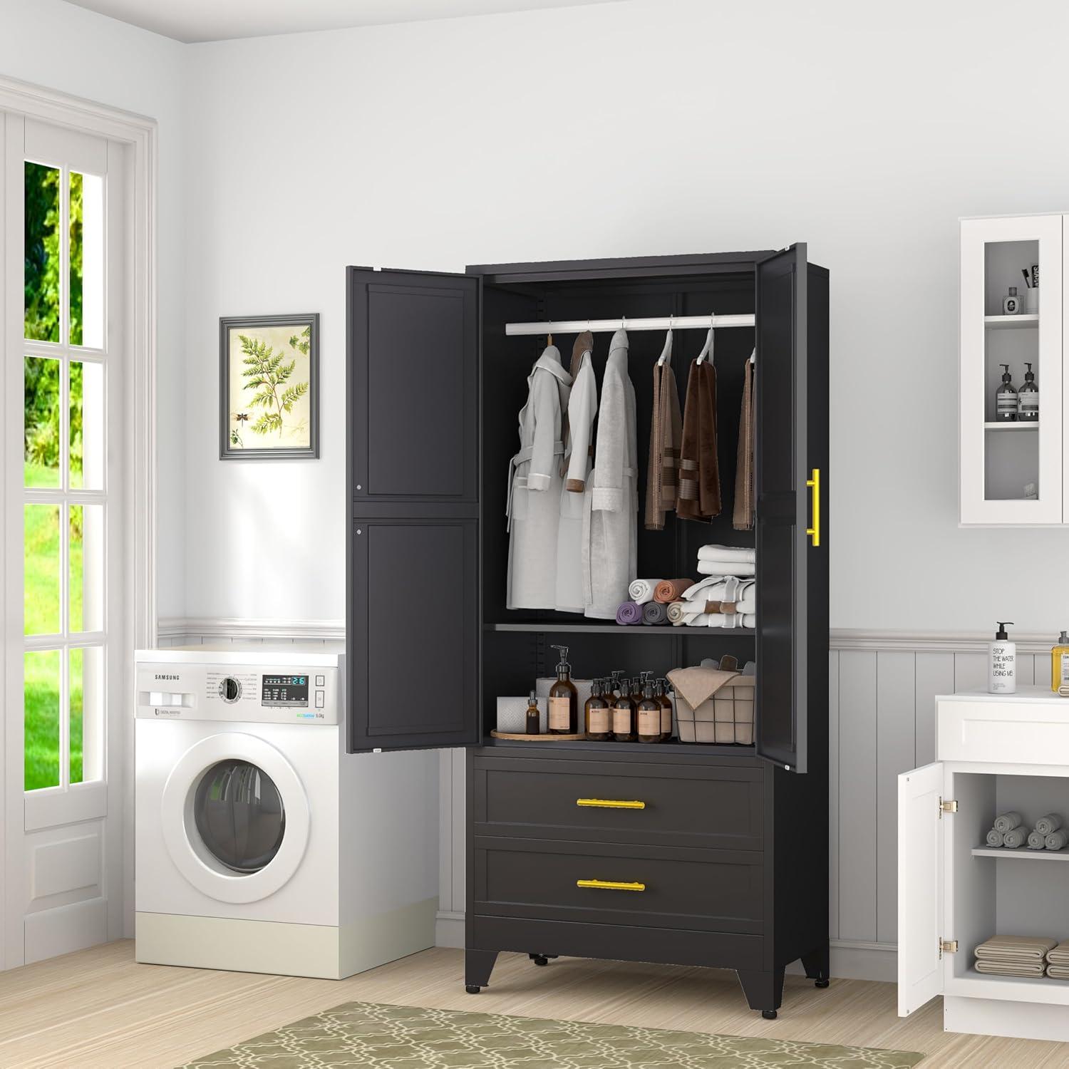 Metal Armoire 71'' Wardrobe Cabinet for your hallway