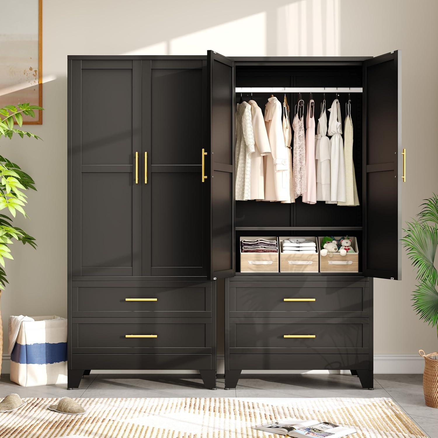Metal Armoire 71''⁣ Wardrobe Cabinet for your ‌hallway