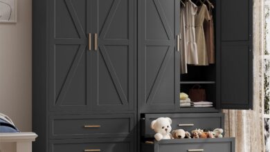 Metal Wardrobe Cabinet With Farmhouse Charm Storage That Fits Most Needs