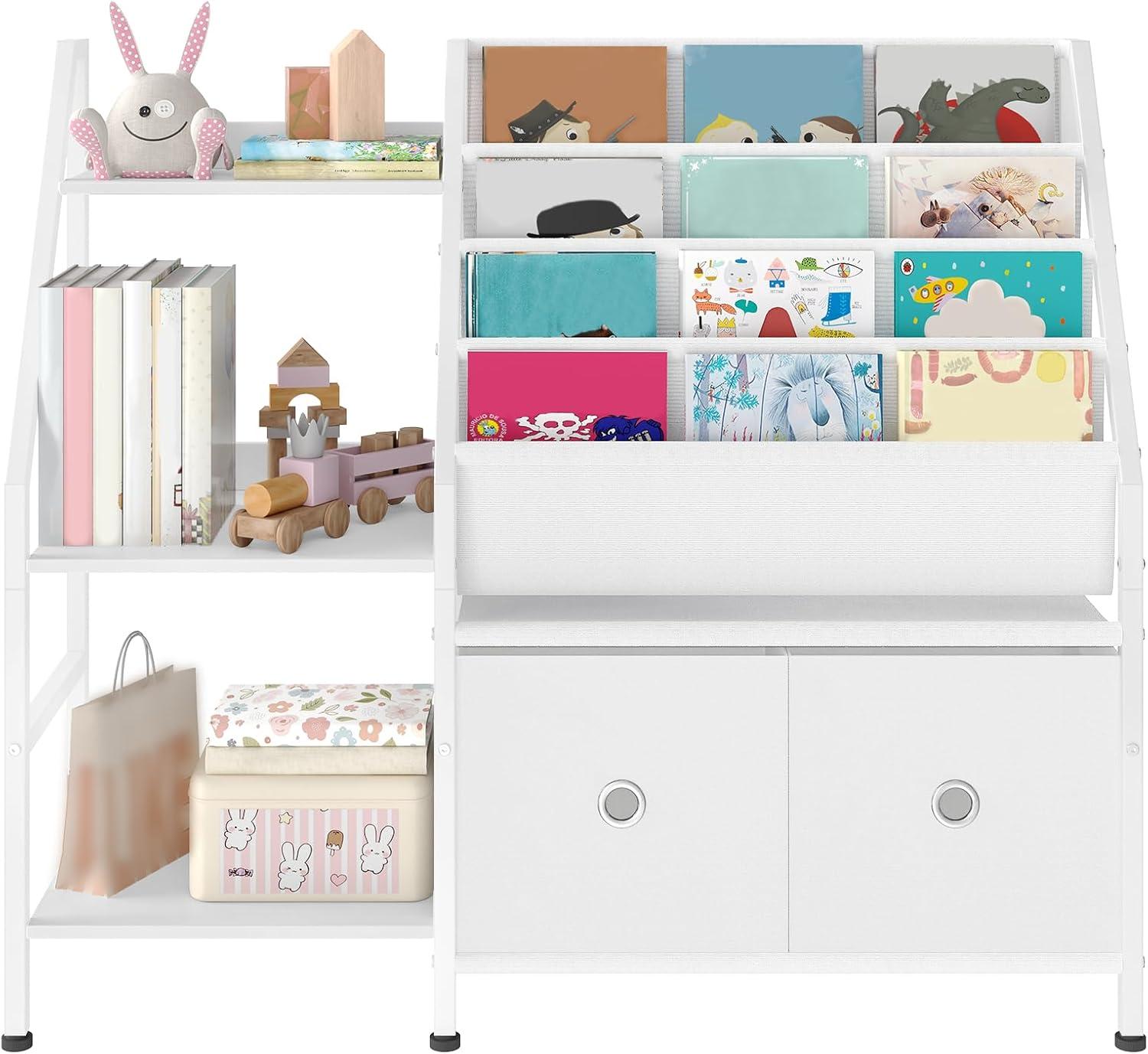 Organizing Kids' Books and ‌toys with a Stylish 3-Tier Sling Shelf