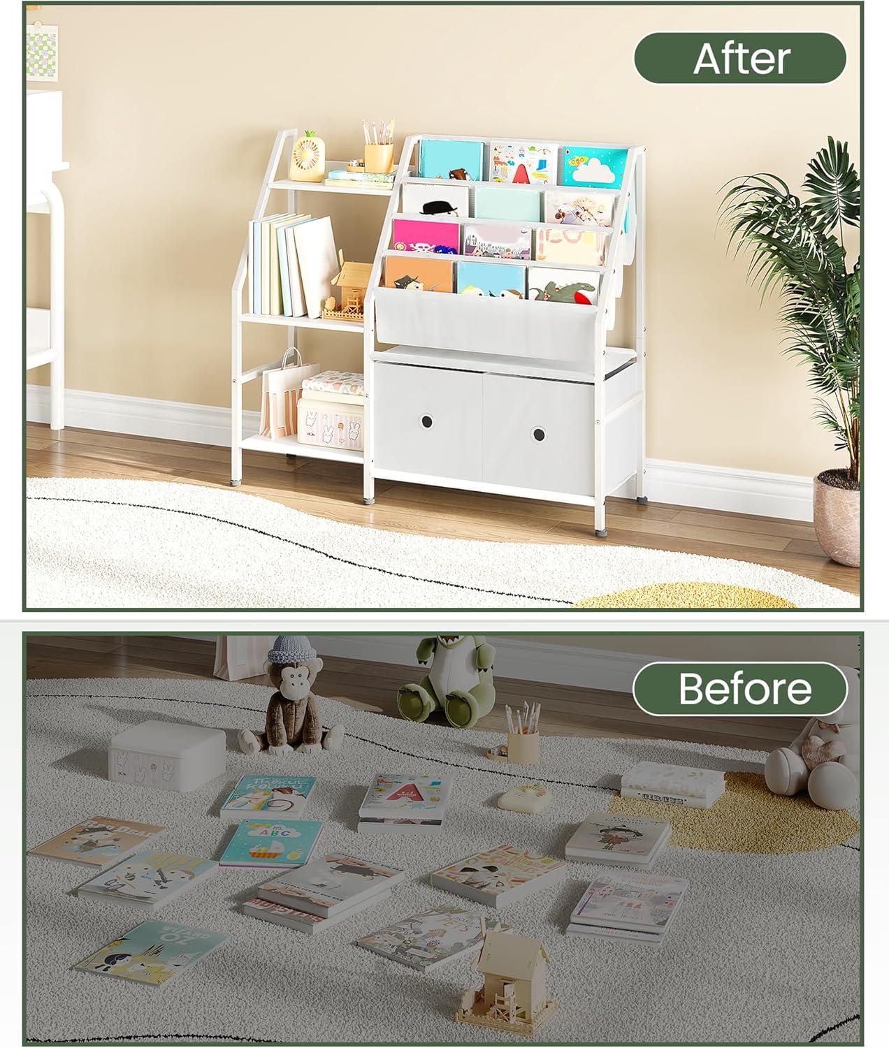 Organizing ⁣Kids' Books and Toys with a stylish 3-Tier Sling Shelf