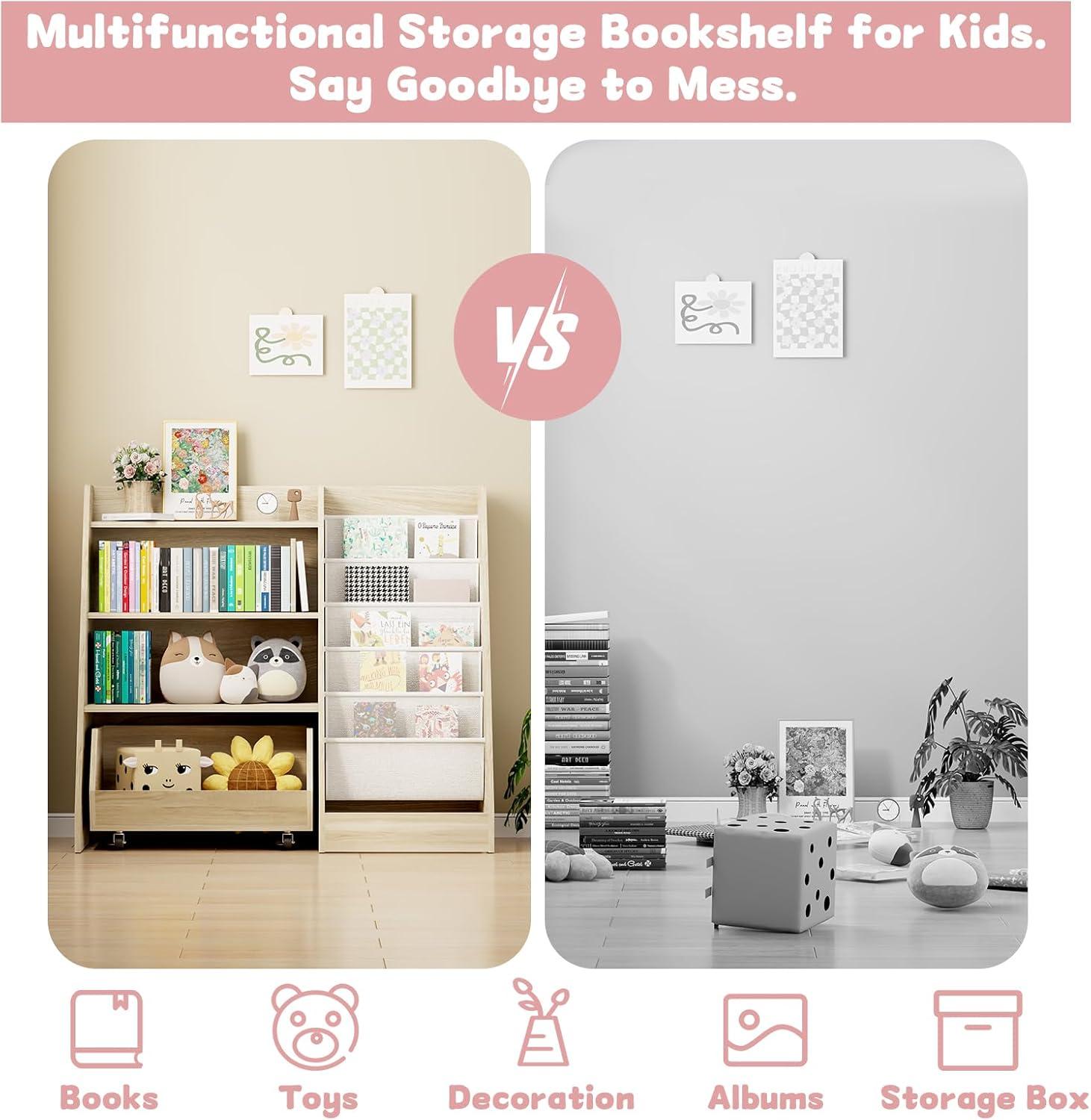 Organizing Kids' Spaces: Exploring COZPAW's Functional Oak Bookshelf