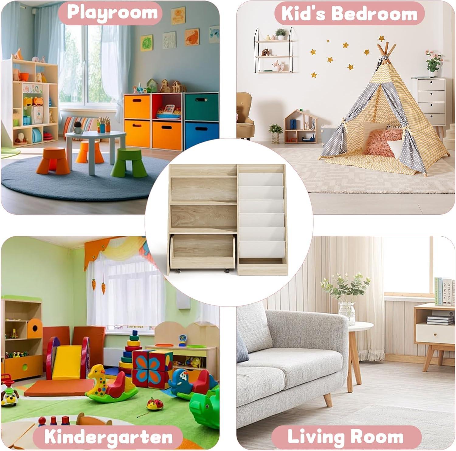 Organizing Kids' Spaces: Exploring COZPAW's Functional Oak bookshelf