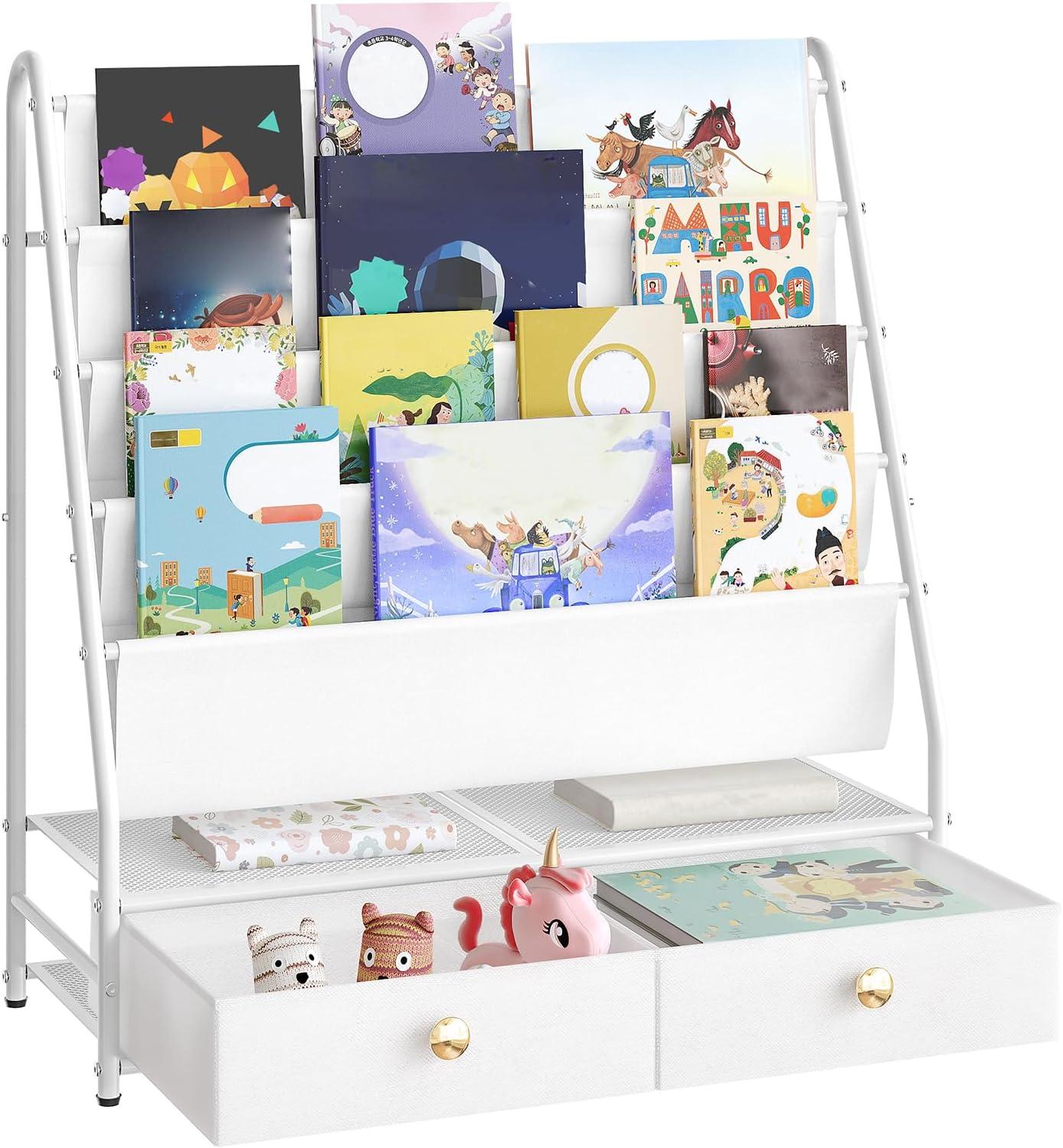 Organizing ‍Kids' Spaces with a Stylish 4-Tier Bookshelf and Storage ​Drawers