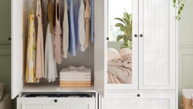 Organizing Made Simple Exploring The Ipormis Wood Armoire Wardrobe With Mirror