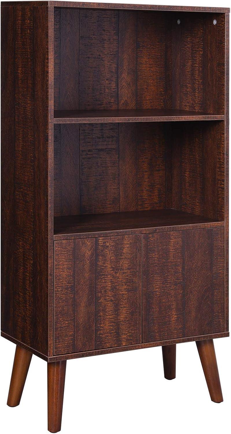 Rediscover Mid-Century charm with VASAGLE's Walnut 2-Tier Bookcase