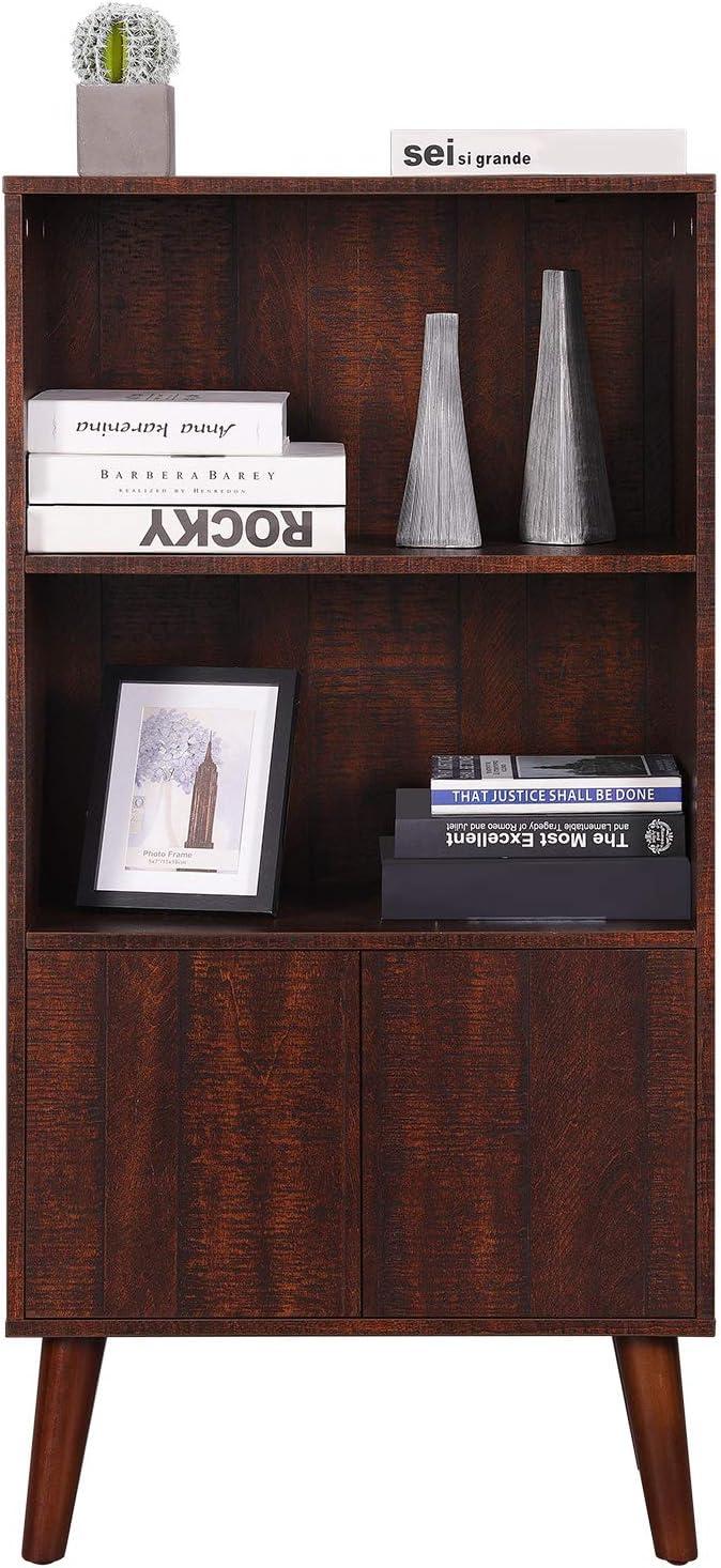 Rediscover Mid-century Charm with VASAGLE's Walnut 2-Tier Bookcase