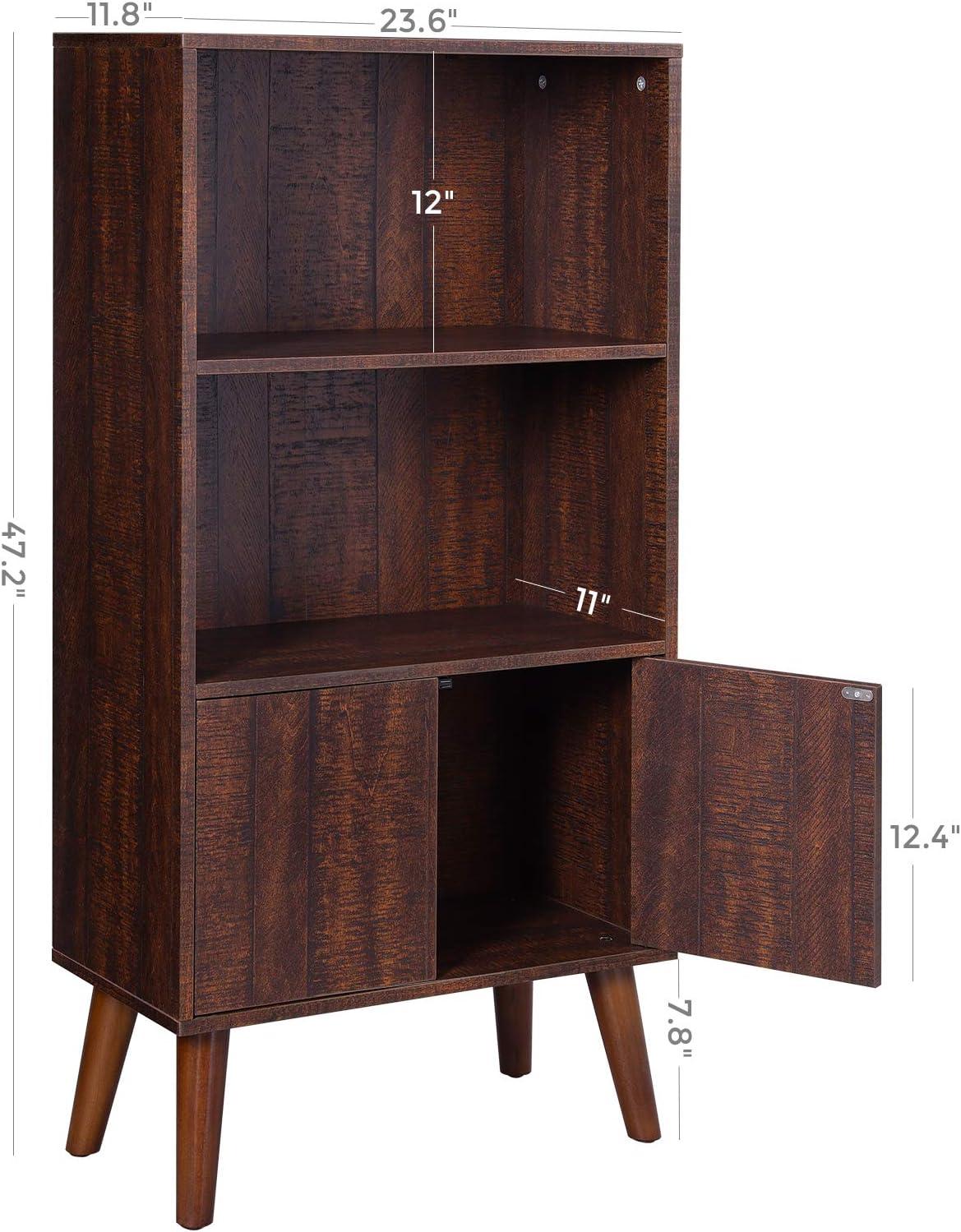 Rediscover Mid-Century Charm with VASAGLE's Walnut 2-Tier Bookcase