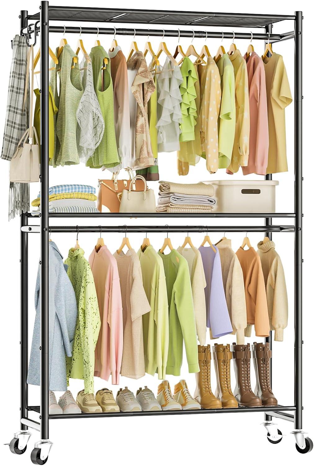 Rolling Clothes Rack Review Storage Space Meets Mobility And Mixed Durability