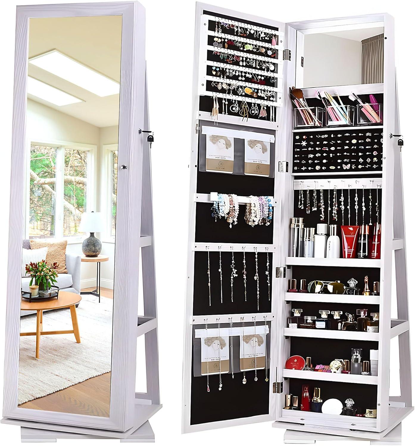 Sogeshome Jewelry Cabinet Review Spacious Stylish And 360 Rotating