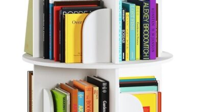 Space Saving 4 Tier Rotating Bookshelf Assembly And Storage Insights