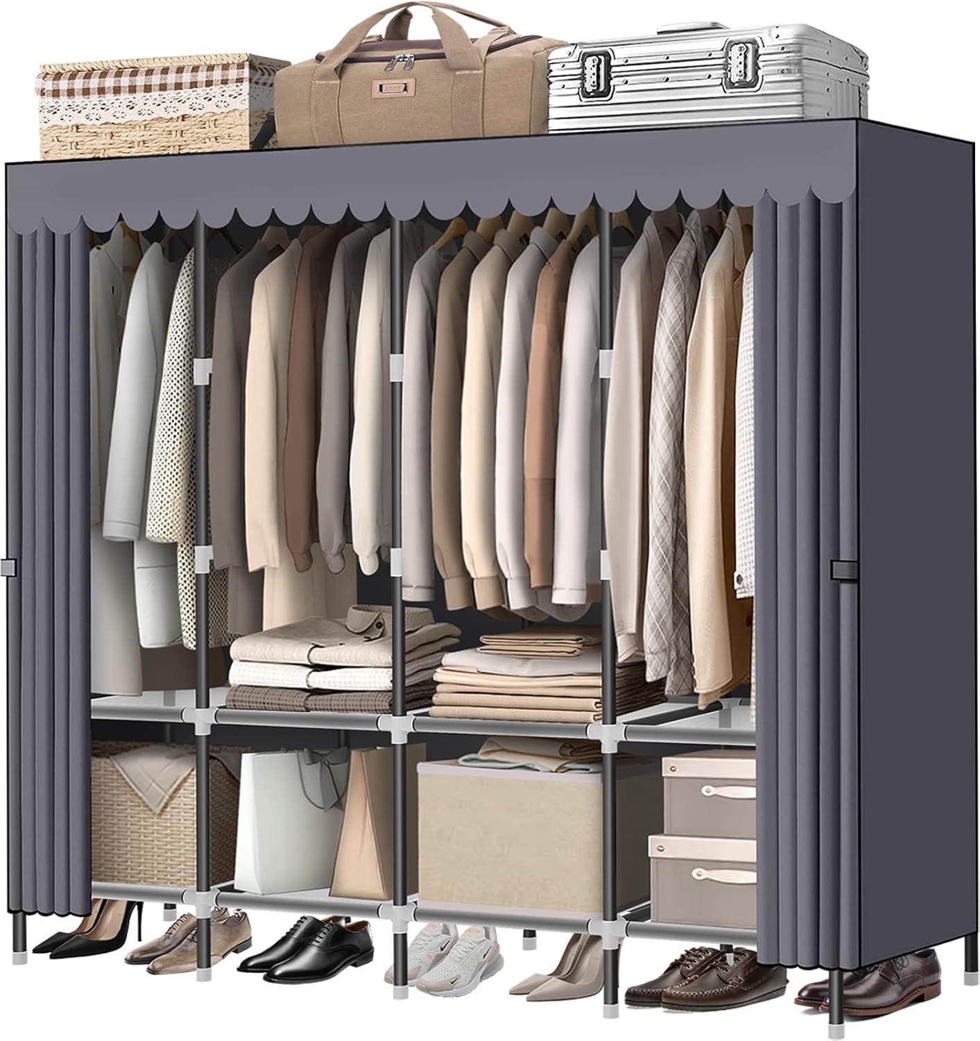 Spacious And Sturdy Exploring The Lokeme Grey Portable Wardrobe Closet