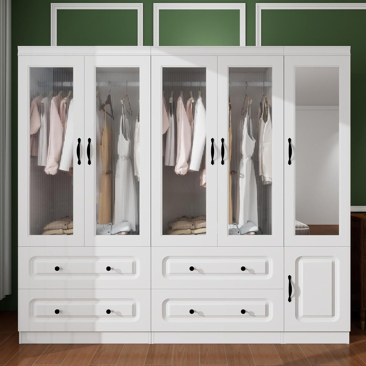 Spacious And Stylish Exploring A Modern White Armoire With Mirrored Doors
