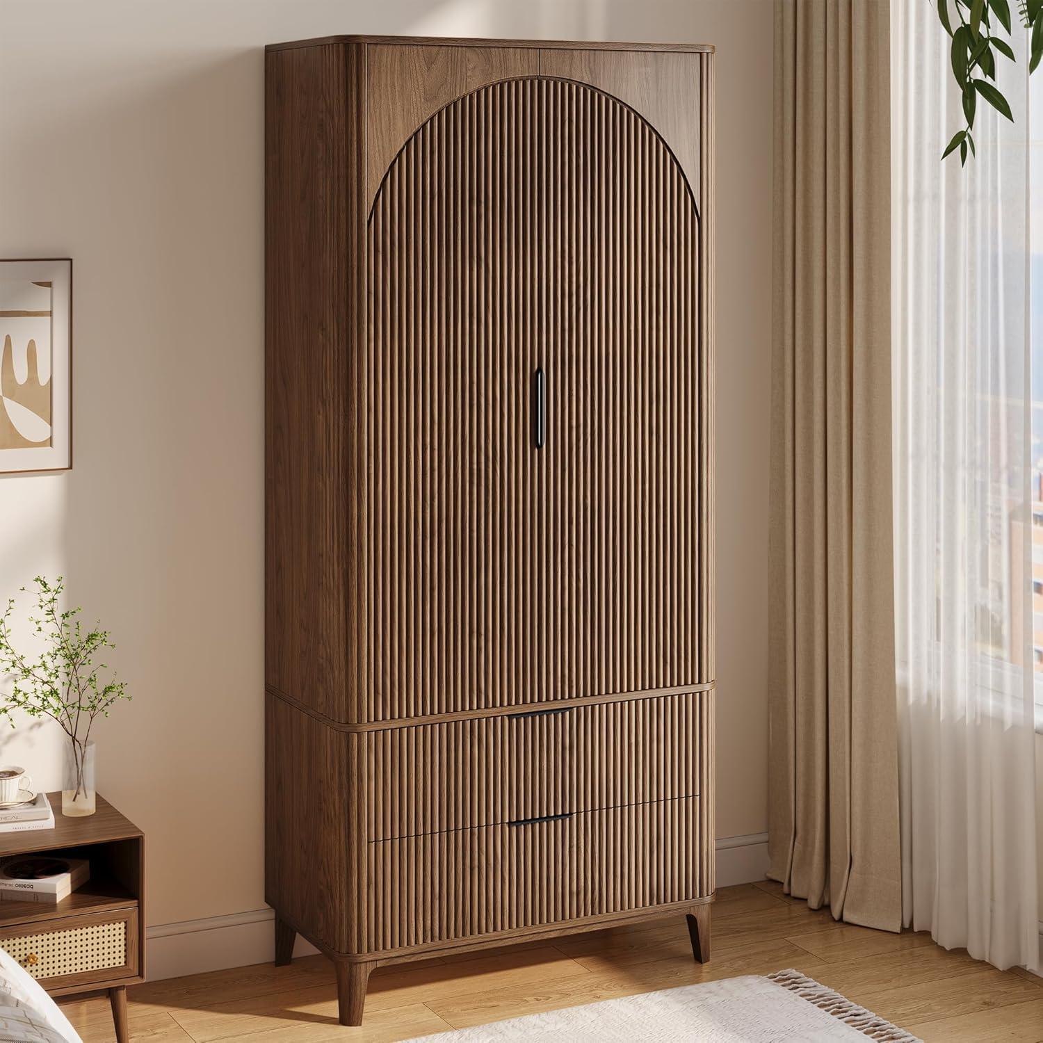 Spacious And Stylish Exploring The 701 Arched Wooden Armoire Wardrobe