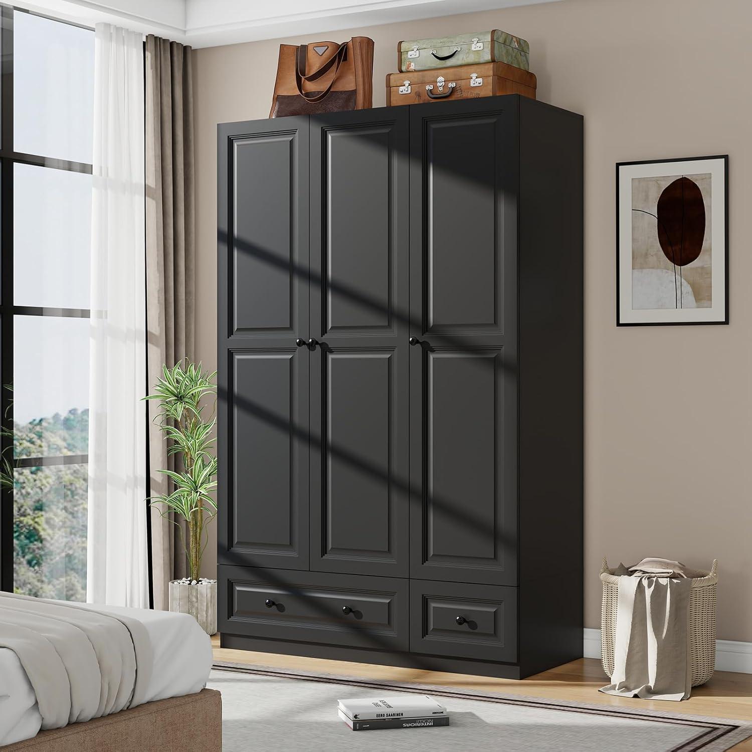 Spacious And Stylish Exploring The Versatility Of A Black Wooden Wardrobe
