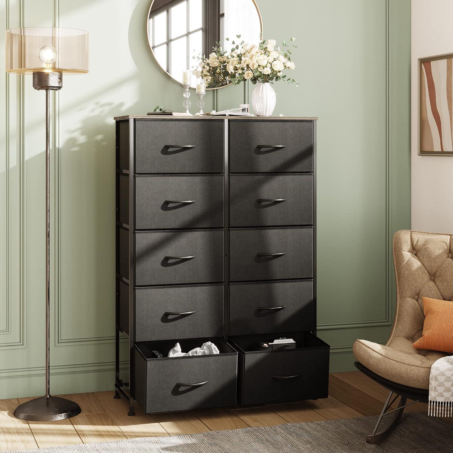 Spacious & Sturdy: ⁤Exploring the WLIVE Tall Black Dresser with 10 Drawers