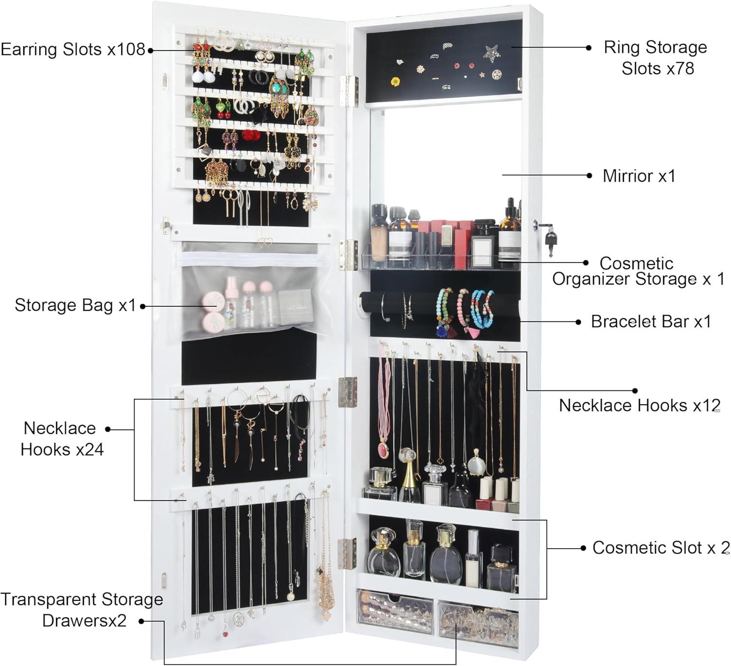 Spacious & Stylish: ⁤Exploring the Becko US LED‍ Jewelry Cabinet with Lights