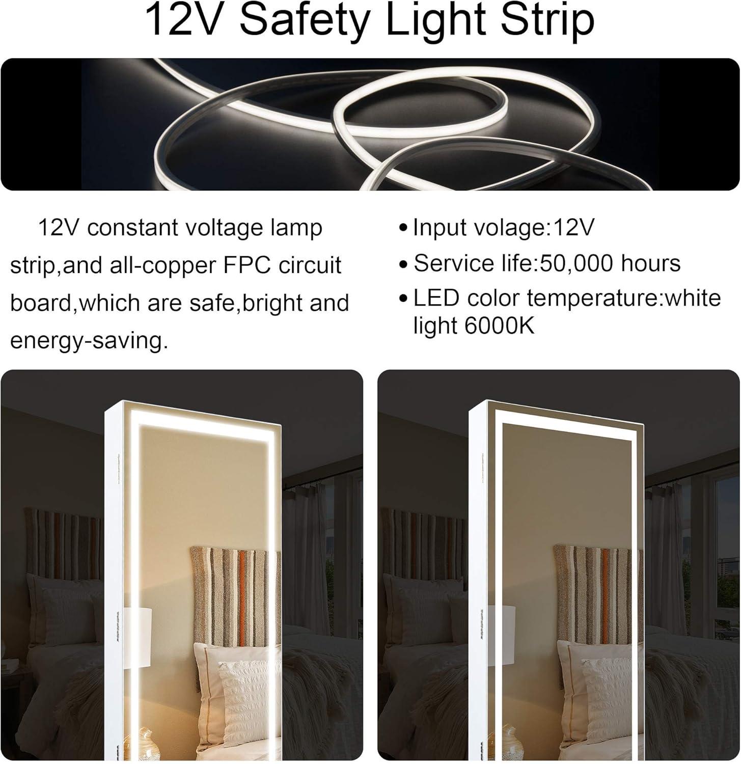 Spacious & Stylish: ⁣Exploring the Becko US LED Jewelry Cabinet‌ with Lights