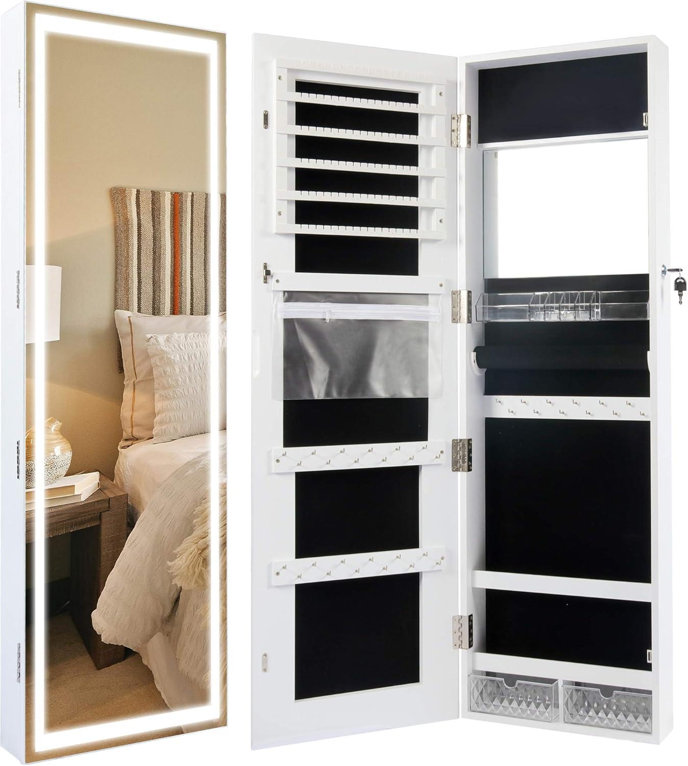 Spacious & Stylish: Exploring the Becko⁢ US ‍LED Jewelry ⁢Cabinet with Lights