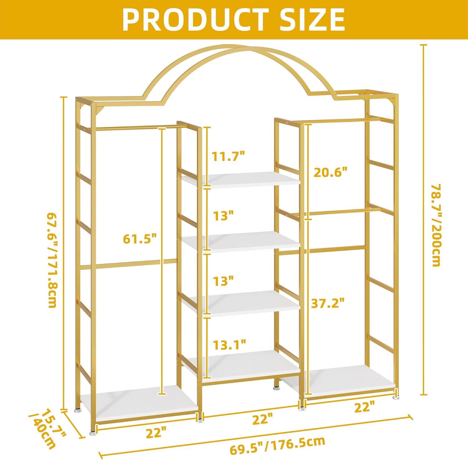 spacious & ⁢Stylish: Exploring the ​DWVO Heavy Duty Gold Clothes Rack
