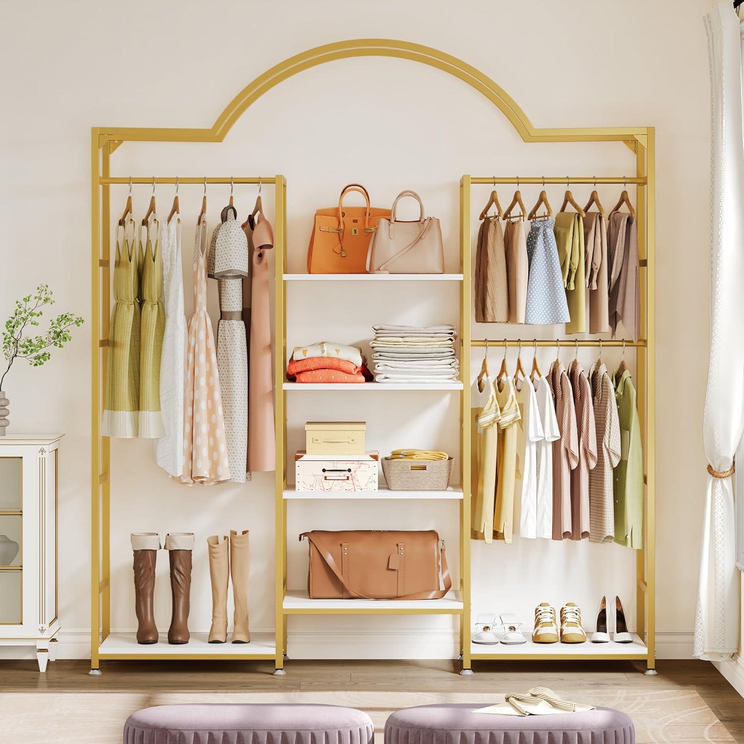 Spacious & ‌Stylish: Exploring the DWVO Heavy Duty‍ Gold⁣ Clothes Rack