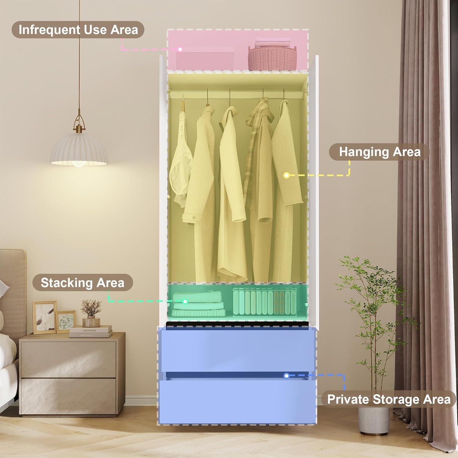 Spacious & Stylish: Exploring the White Armoire Wardrobe Closet's Features