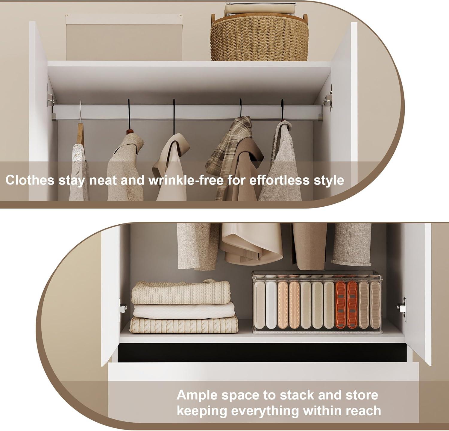 Spacious & Stylish: exploring the White Armoire Wardrobe Closet's Features