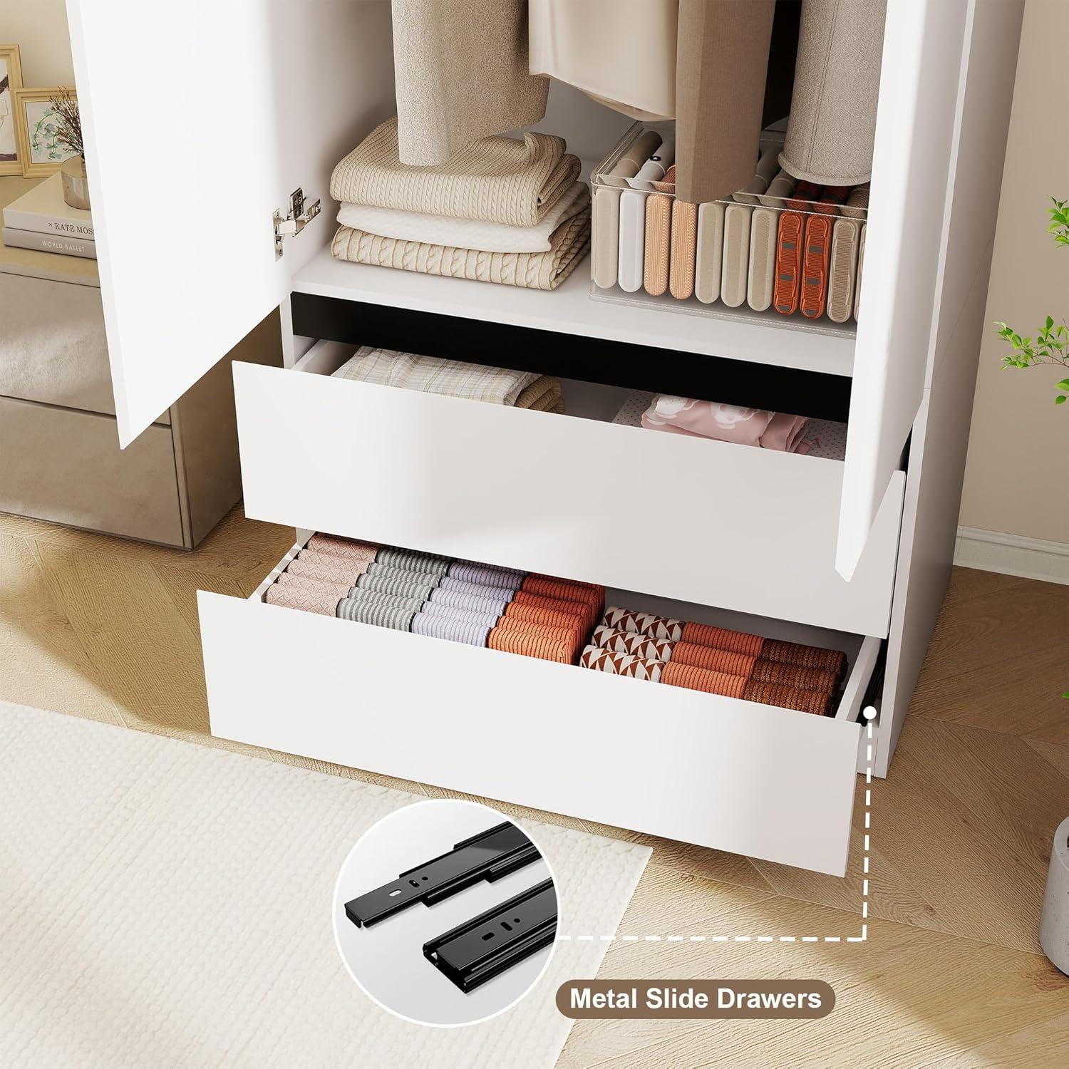 Spacious & Stylish: Exploring the White Armoire Wardrobe Closet's Features