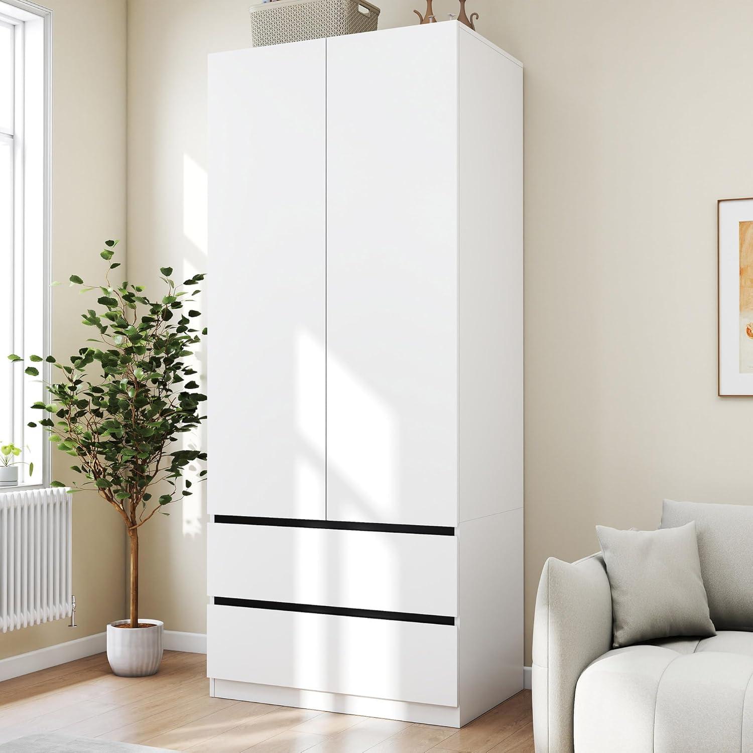 Spacious Stylish Exploring The White Armoire Wardrobe Closet Features