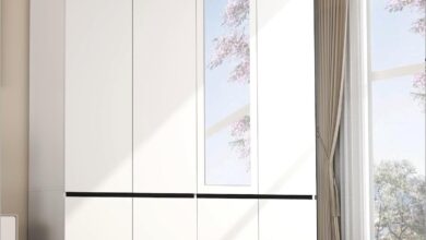 Stylish Storage And Mirror Function Combined In A Modern White Armoire