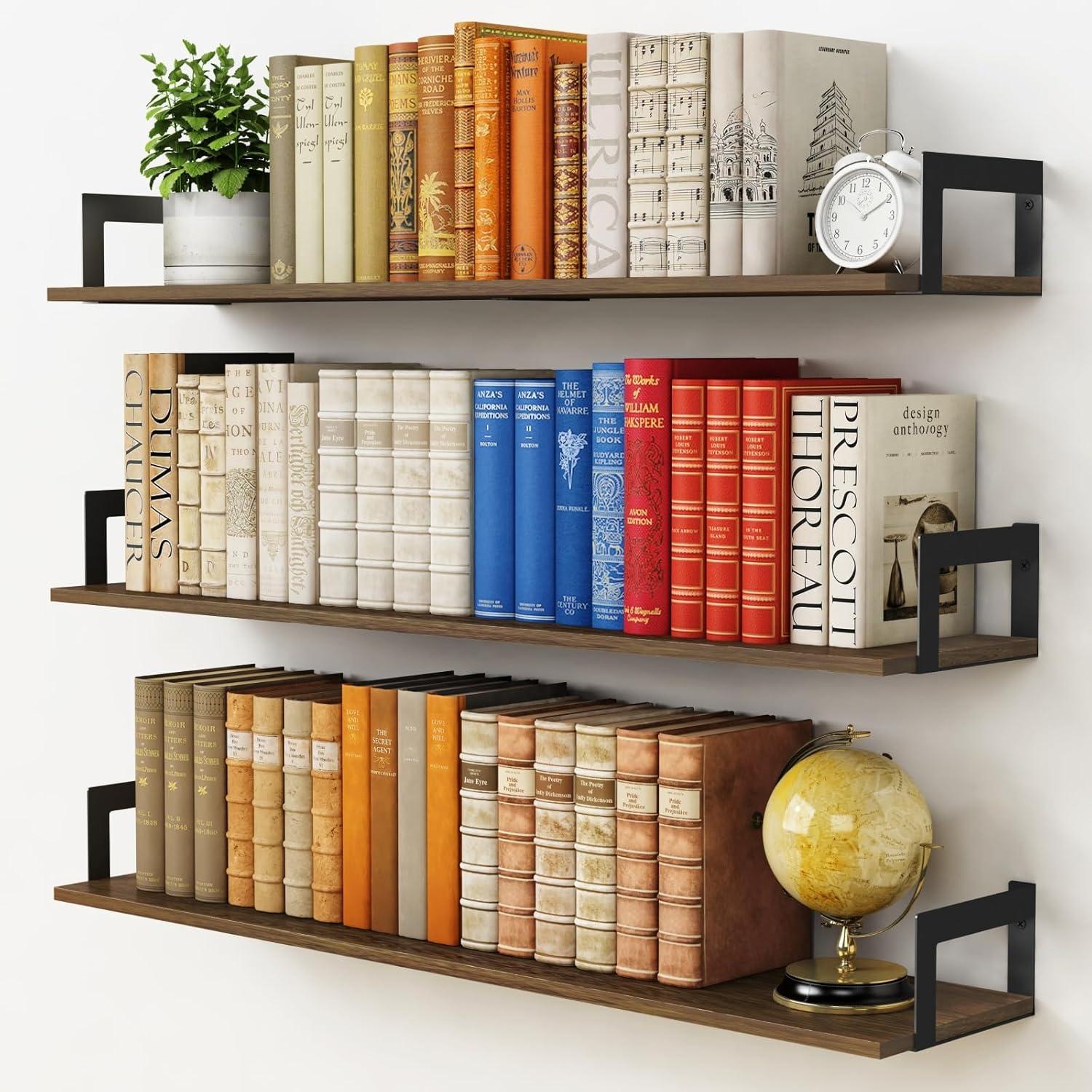 Transforming Our Spaces Versatile 36 Inch Rustic Floating Shelves Set