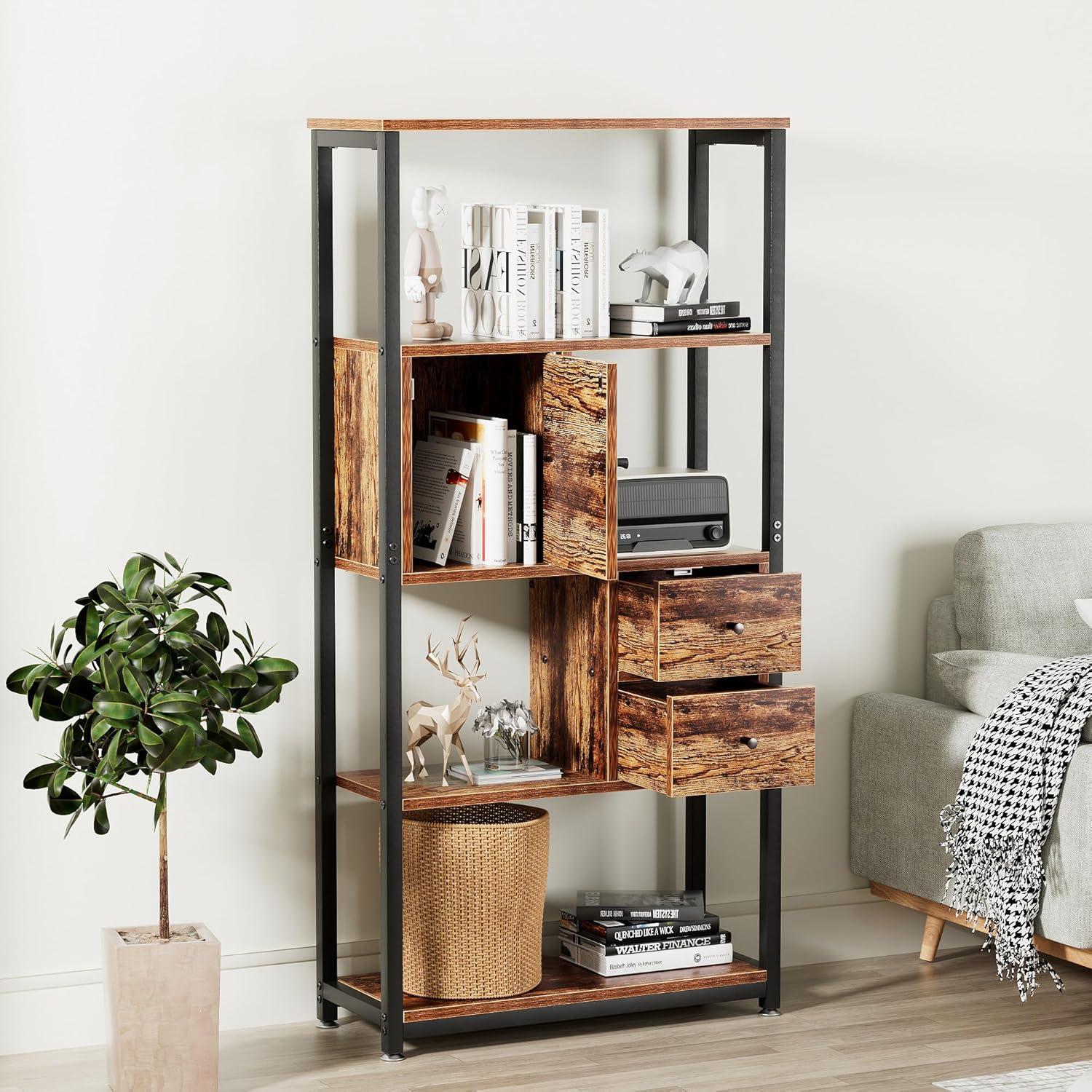 Transforming Spaces with VECELO's 5-Tier Bookshelf: Style meets Function
