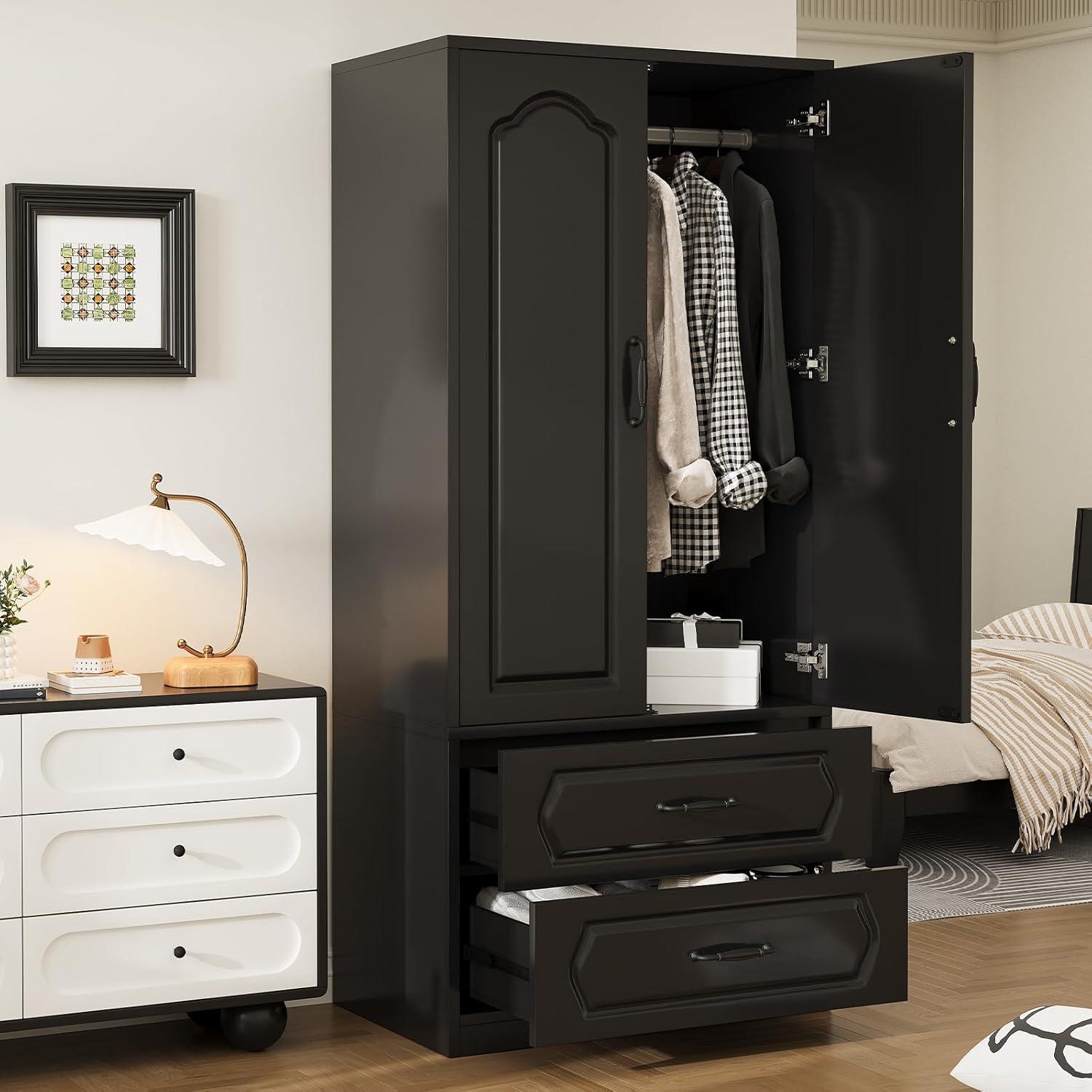 Wardrobe Closet 70 Wooden Armoire How It Fits Your Room