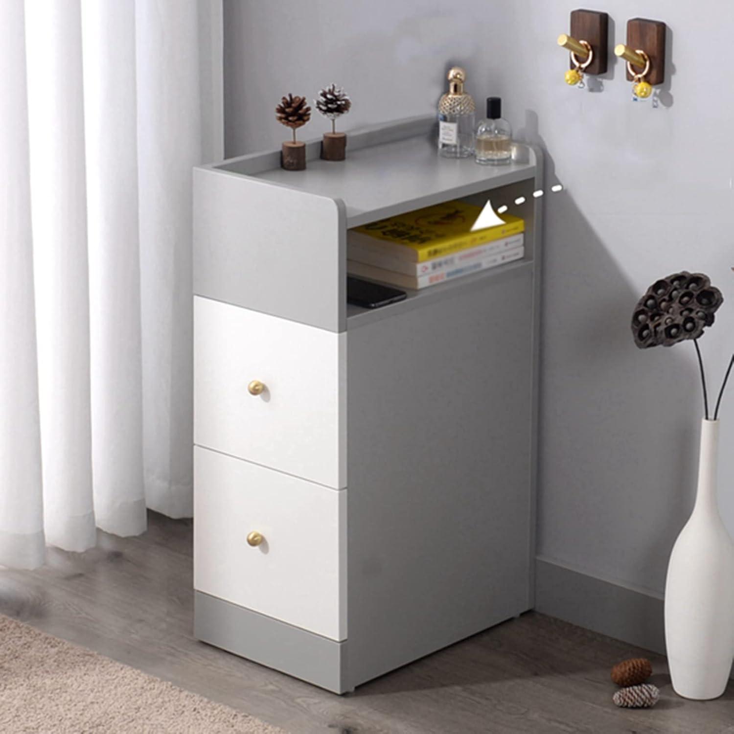 2 Drawers Bedside Table Color6 Fits Your Narrow Room