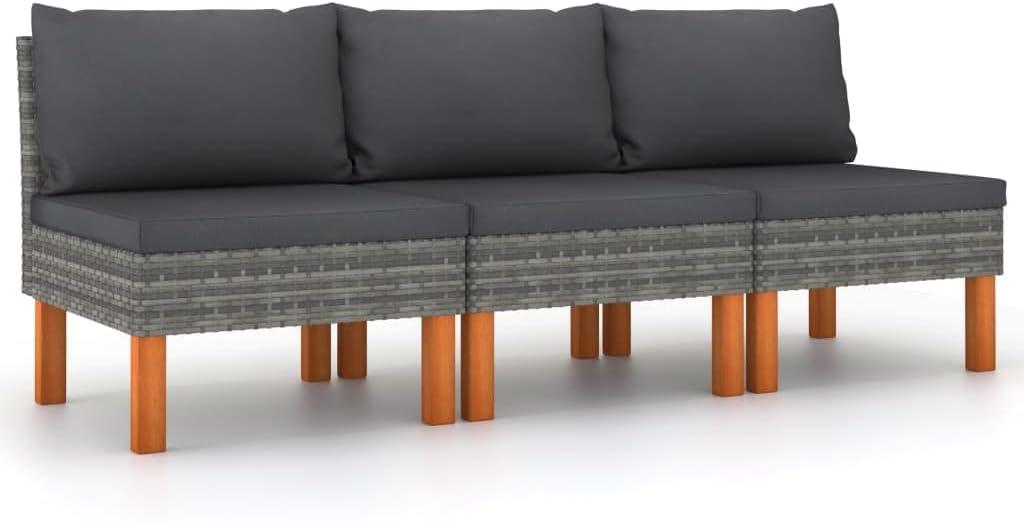 3 Piece Modular Sectional Sofa Set Fitting Your Balcony