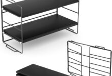 Hooshion Rustic 2-Tier Bookshelf for your office nook