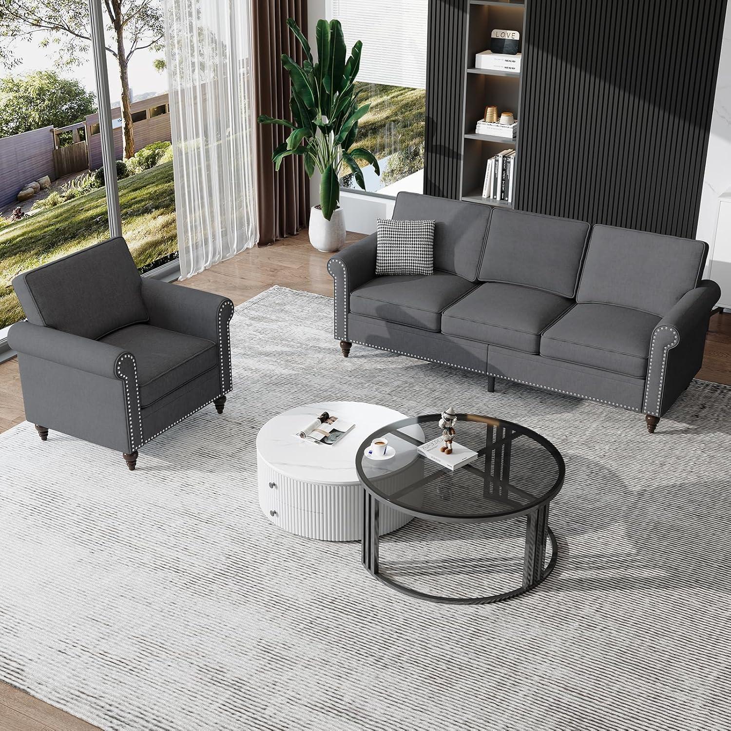 Sofa Sets 2pc modern 3-Seater & ​Loveseat: fits your space