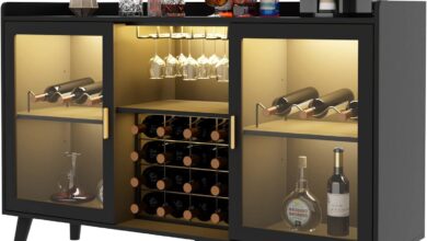 Auromie Black Mdf Buffet Sideboard Settling The Dining Nook